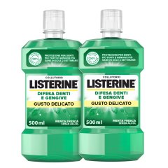 listerine collutorio difesa denti & gengive gusto delicato pacco doppio 2 x 500ml