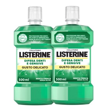 listerine collutorio difesa denti & gengive gusto delicato pacco doppio 2 x 500ml