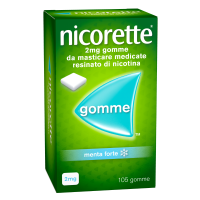 Nicorette 2mg 105 Gomme Masticabili Gusto Menta Forte