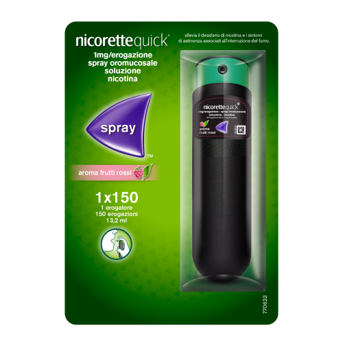 Nicorettequick Spray per Alleviare Astinenza da Nicotina Berry 150 Dosi