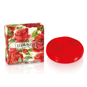 florinda - sapone vegetale a forma di rosa rossa da 90g