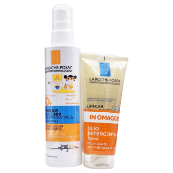 la roche posay anthelios dermo pediatric uvmune 400 spf50+ latte solare bambini 200ml + lipikar olio lavante 100ml