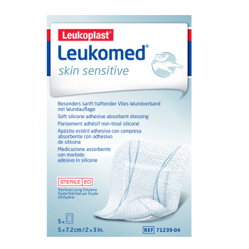 leukoplast leukomed skin sensitive medicazione adesiva sterile 5 x 7,2cm 5 pezzi