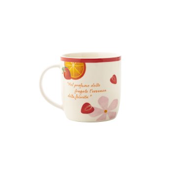 neavita - mug spicchi di felicità essential tazza in ceramica bianca