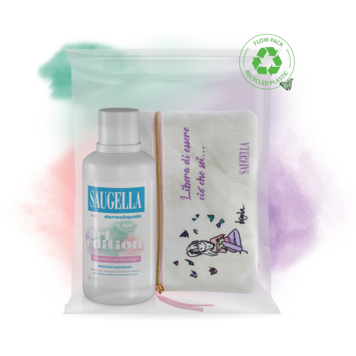 Saugella Dermoliquido Detegente Art Edition 500ml + Pochette + Minitaglie