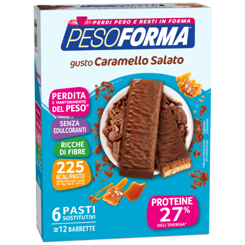 Pesoforma Barrette Caramello Salato 12 Barrette ( 6 Pasti Sostitutivi )