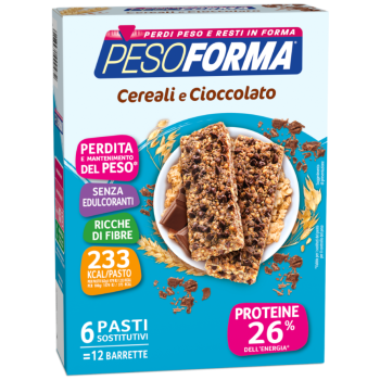 pesoforma barrette cereali e cioccolato 12 barrette ( 6 pasti sostitutivi )