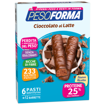 pesoforma barrette cioccolato al latte 12 barrette ( 6 pasti sostitutivi )