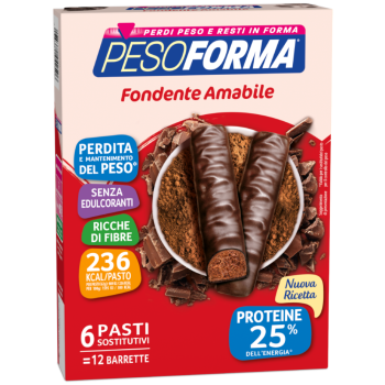 pesoforma barrette cioccolato fondente amabile 12 barrette ( 6 pasti sostitutivi )
