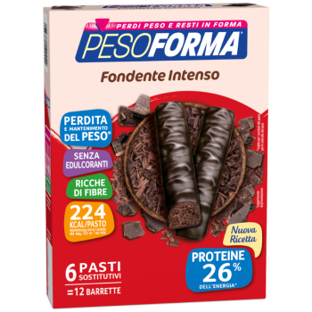 pesoforma barrette cioccolato fondente intenso 12 barrette ( 6 pasti sostitutivi )