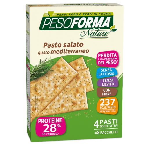 Pesoforma Nature Pasto Salato Gusto Mediterraneo 8 Pachetti 30g ( 4 Pasti Sostitutivi )