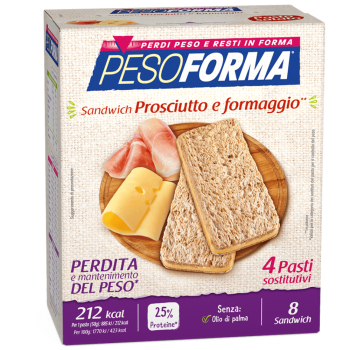 pesoforma sandwich prosciutto e formaggio 8 pezzi ( 4 pasti )