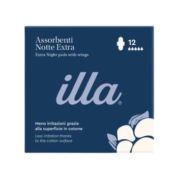 illa care | assorbenti extra notte con superficie in cotone | 12 pezzi