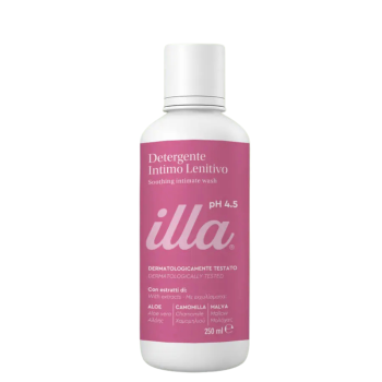 illa care | detergente intimo lenitivo ph 4.5 | con aloe, camomilla e malva 250ml