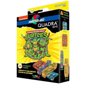 master aid quadra boys ninja turtles cerotti assortiti colorati 18 pezzi