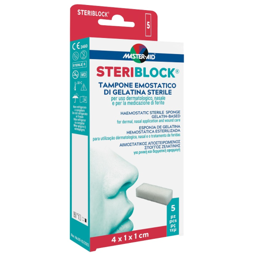 Master Aid Steriblock Tampone Emostatico Nasale E Piccole Ferite 5 Pezzi