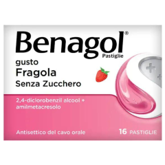 benagol 16 pastiglie fragola senza zucchero - 6+ anni