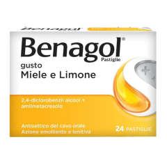 benagol 24 pastiglie gusto miele e limone - 6+ anni