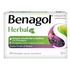 benagol herbal 24 pastiglie frutti di bosco - 12+ anni