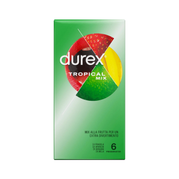 durex tropical mix aroma frutta vestibilità aderente 6 profilattici