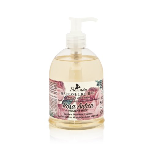 Florinda - Rosa Antica Sapone Liquido Con Olio Di Rosa Mosqueta E Acido Ialuronico 500ml