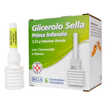 glicerolo prima infanzia 6 microclismi con camomilla e malva 2,25g - sella