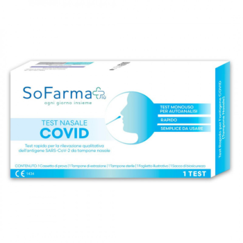 sofarmapiù test covid autodiagnostico per l'antigene sars-cov-2 - tampone rapido nasale