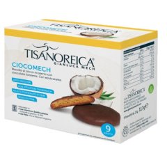 gianluca mech - tisanoreica biscotti ciocomech al cocco con cioccolato fondente 117g