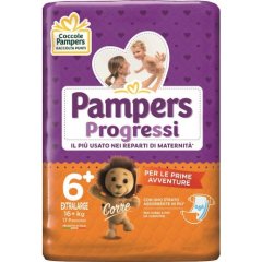 pampers progressi - xl extralarge taglia 6+ ( 16+ kg ) 17 pannolini