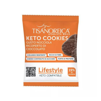 gianluca mech - tisanoreica keto cookies gusto nocciola ricoperto di cioccolato highpro lifestyle 12,5g