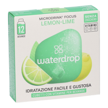 waterdrop microdrink focus lime caffè verde 12 cubetti con vitamine per bevande