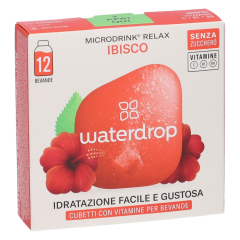 waterdrop microdrink relax ibisco acerola 12 cubetti con vitamine per bevande