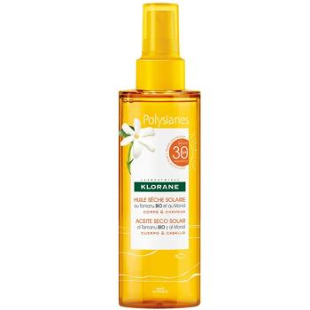 klorane polynesiane olio secco tamanu monoi spf 30+ 200ml + shampoo doccia doposole monoi 75ml