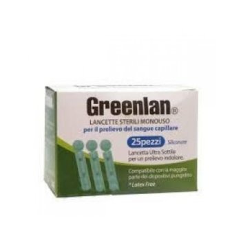 greenlan - lancette pungidito sterili per la glicemia 25 pezzi