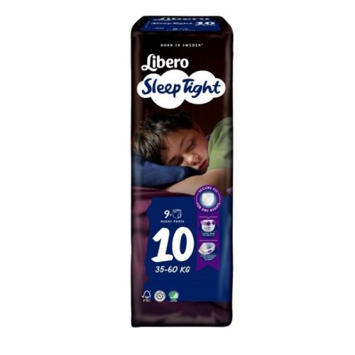 Libero Sleep Tight - Pannolini Notte A Mutandina Misura 10 Peso 35-60kg 9 Pezzi