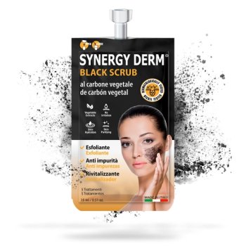 synergy derm black scrub gel esfoliante carbone vegetale 15ml