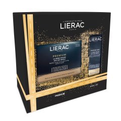 lierac cofanetto natale premium la crème soyeuse anti-età globale 50ml + siero la crème contorno occhi 15ml