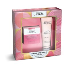 lierac cofanetto supra radiance crema notte anti-ox rinnovatrice 50 ml + crema mousse struccante 150ml