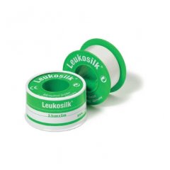 leukosilk cerotto su rocchetto traspirante e ad alta resistenza delicato sulla cute sensibile - bianco 5m x 2.5cm	
