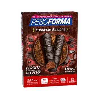 pesoforma barrette cioccolato fondente amabile 12 barrette ( 6 pasti sostitutivi )