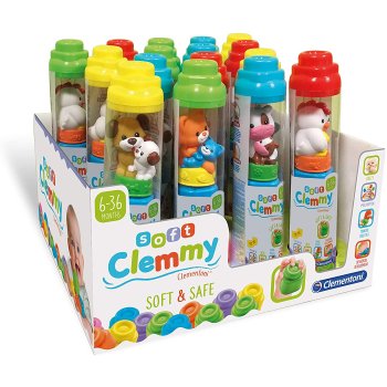 clementoni gioco soft clemmy - sweet animals tubes 6-36 mesi - 1 tubo