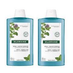 klorane shampoo detox alla menta acquatica anti-inquinamento duo 2 x 400ml