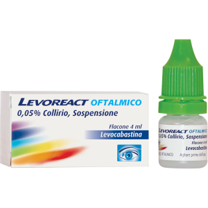 Levoreact Collirio Antistaminico per Occhi che Lacrimano e Congiuntivite Allergica 4ml