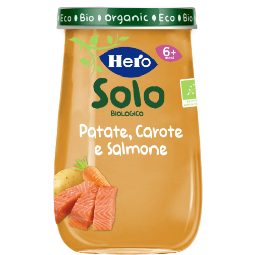 Hero Baby Solo Bio Omogeneizzati Patate Carote e Salmone 190g