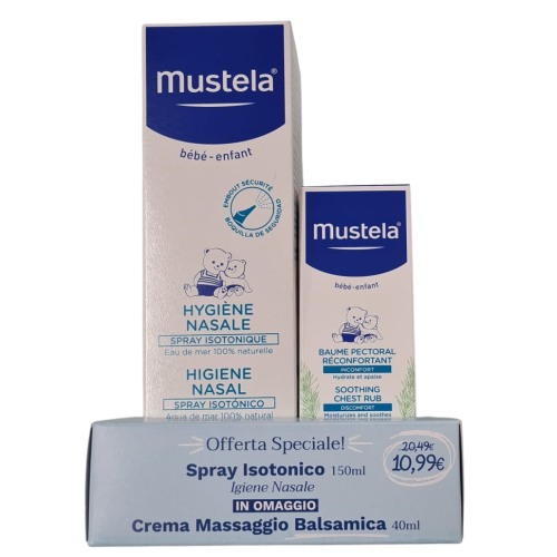 Mustela Soluzione Isotonica Spray Nasale 150 ml + Crema Balsamica Massaggio 40 ml
