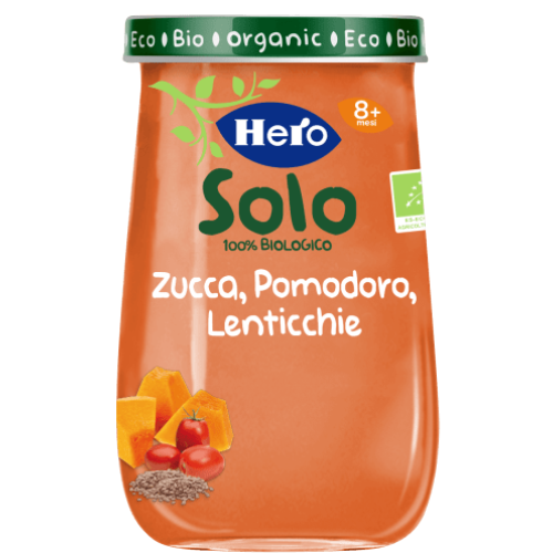 Hero Baby Solo Bio Omogeneizzati Zucca Pomodoro e Lenticchie 190g