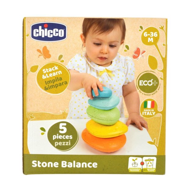 Chicco Gioco Stone Balance Eco+ Giocattolo Colorato Impilabile 6-36m