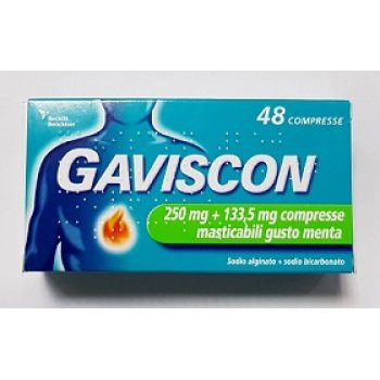 gaviscon 48 compresse masticabili menta 250+133mg