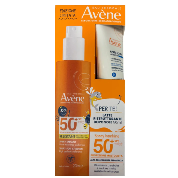 Avene Solari Bambini Spray Spf 50+ 200ml + Spray Acqua Termale 50ml Omaggio
