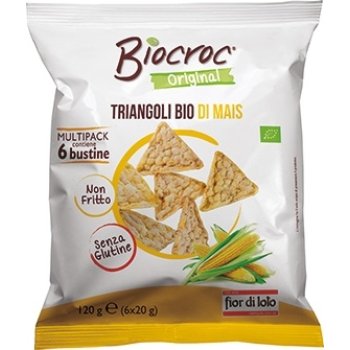 fior di loto biocroc multipack triangoli di mais senza glutine 120g (6x20g) 